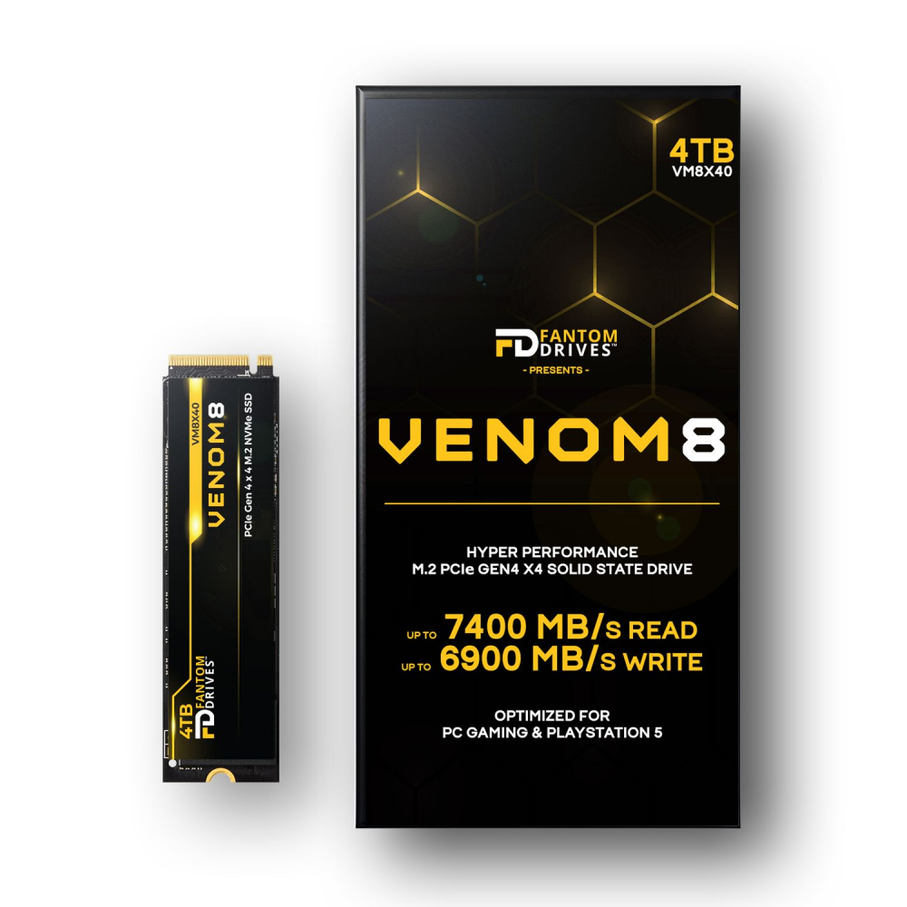 VENOM8 4TB M.2 SSD - Up to 7400MB/s - PCIe NVMe Gen 4x 4 M.2 SSD